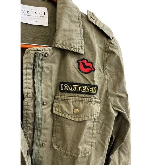 Velvet by Graham & Spencer Women's Jacket Green Army Size S - Picture 10 of 12